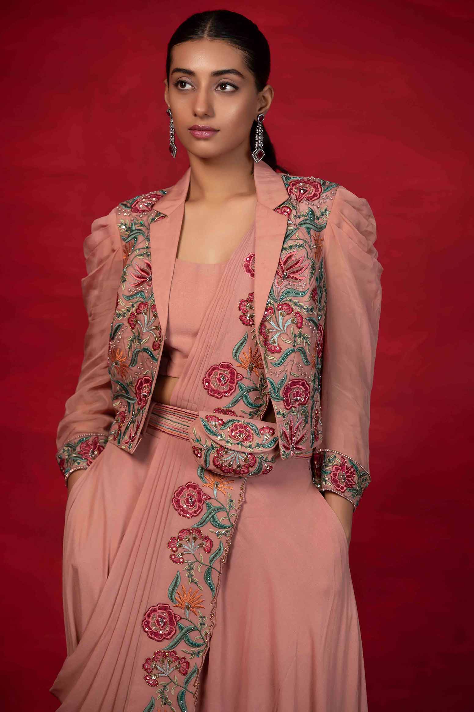 Pink Reception Imported Designer Saree -