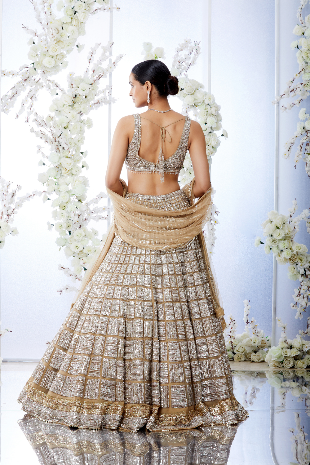 Decent Look White Color Georgette Base With Heavy Work Bridal Wear Lehenga  Choli